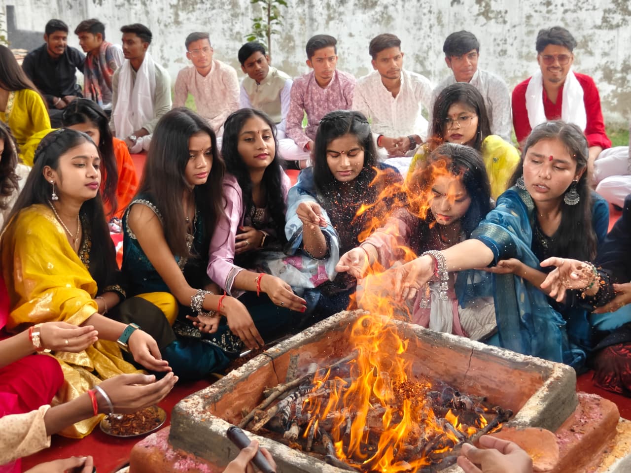Students of Seth Chhoteylal Academy on campus