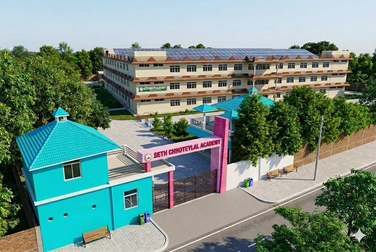 Students of Seth Chhoteylal Academy on campus